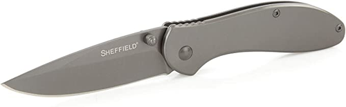 Sheffield Berda 3" Drop Point Assisted Opening Grey Folding Knife