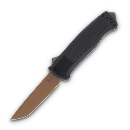 Benchmade 5370FE Shootout OTF Automatic Knife Black CF - 3.5in Tanto FDE Cerakote S/E Plain