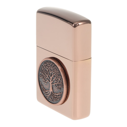 Zippo Lighter Tree of Life Emblem Rose Gold 1