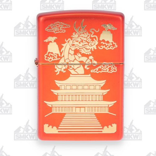 Zippo Metallic Red Eastern Shrine Lighter