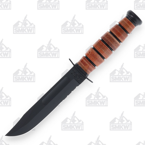 KA-BAR USA Short Fighting Knife 5.25in Black Clip Point Fixed Blade