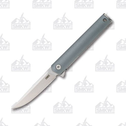 CRKT CEO Compact Blue Folding Knife 2.61in Satin Plain Blade