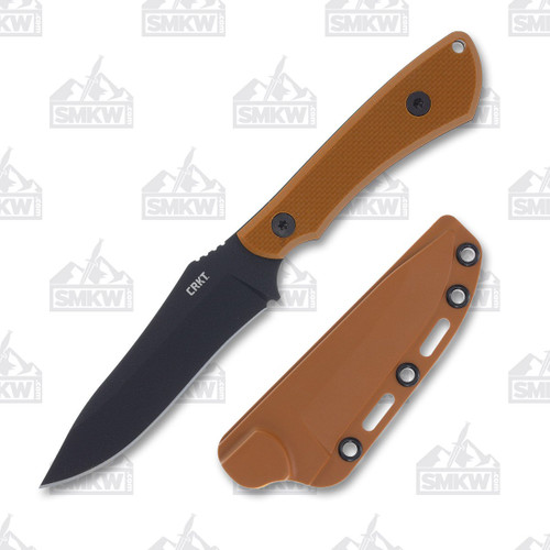 CRKT Ramadi Coyote Brown Fixed 4.37in Black Drop Point Blade Knife