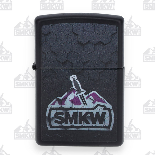 Zippo Black Matte Hex SMKW Logo Lighter