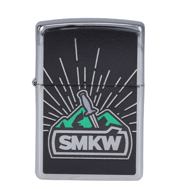 Zippo Satin Chrome SMKW Burst Logo Lighter