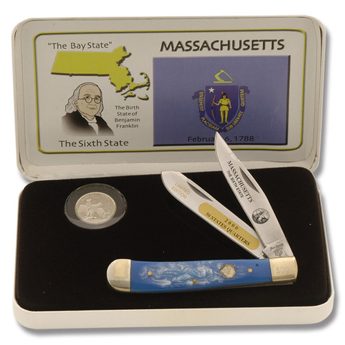 Frost Cutlery Massachusetts State Quarter & Trapper Collector Set FR312MA