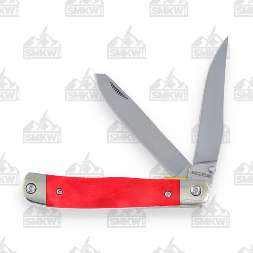 Rough Ryder Red Smooth Bone Assisted Trapper Folding Knife