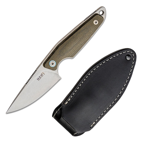 MKM Makro 1 Fixed Blade Green Canvas 2.87in Stonewash Drop Point