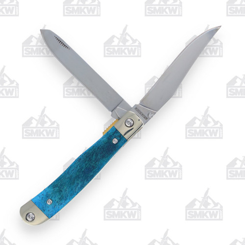 Rough Ryder Blue Smooth Bone Assisted Trapper Folding Knife