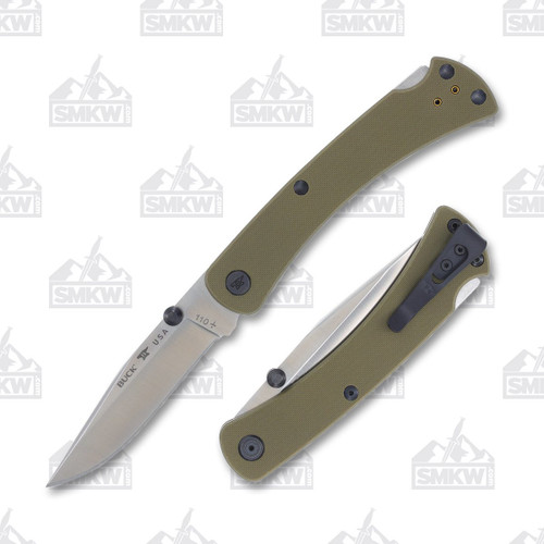 Buck 110 Folding Hunter Knife Slim Pro TRX OD Green