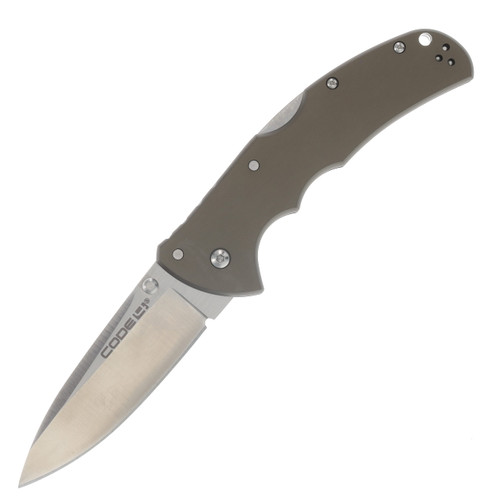 Cold Steel Code 4 Folding Knife Gray 3.5 Inch Plain Satin Spear Point CS58PS