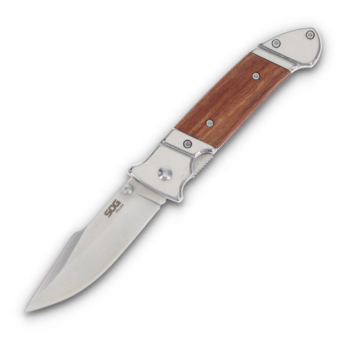 SOG Fielder Folding Knife Wood Handle