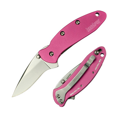 Kershaw Chive Pink Assisted Opening Folding Knife 1.9in Bead Blast Blade