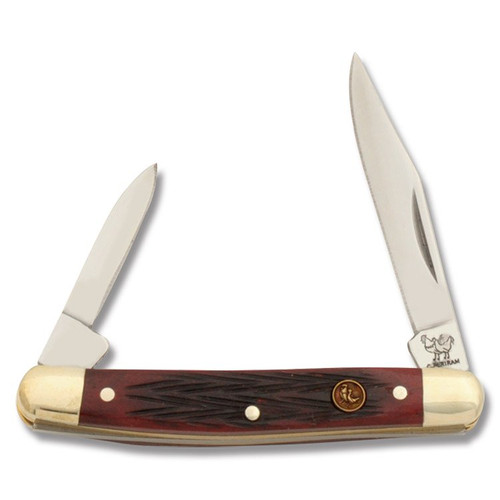 Hen & Rooster Pen Folding Knife Red Pickbone 1