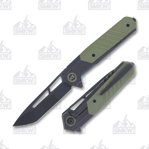 WE Knife Arsenal Black Stonewash Green G-10 Folding Knife