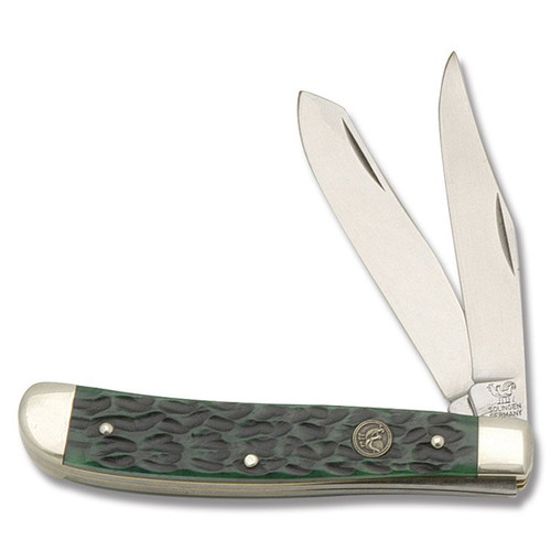 Hen & Rooster Green Pick Bone Trapper Folding Knife