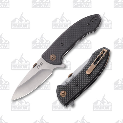 CRKT Avant Folding Knife 3.18 Inch Plain Satin Drop Point Front Open and Back Closed