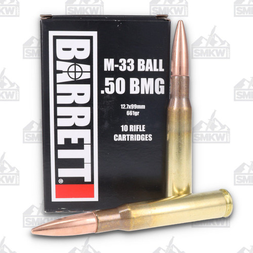 Barrett Arms CBC .50 Browning Machine Gun Ammunition 661 Grain Full Metal Jacket 10 Rounds