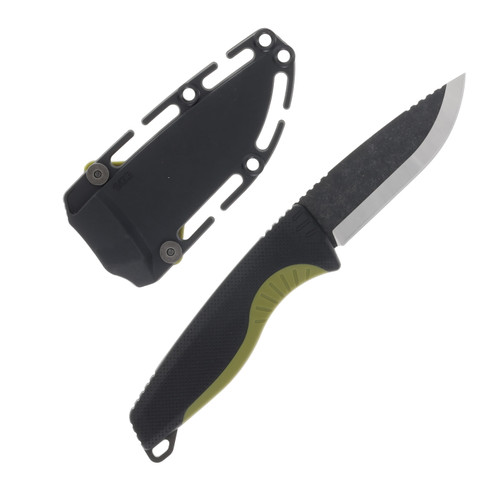 SOG Knives Aegis FX Black-Moss Green Fixed Blade Knife 3.7in Drop Point SOG17410441