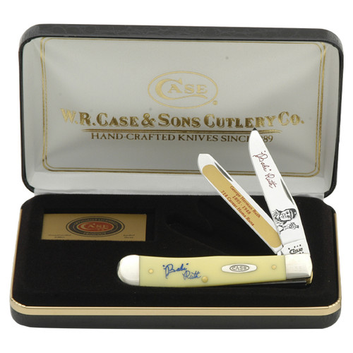 Case Babe Ruth Trapper Folding Knife Yellow Delrin FRCAT17Y
