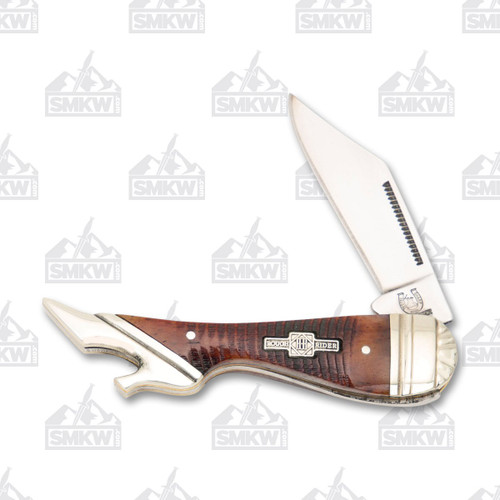 Rough Ryder Brown Sawcut Bone Small Lady Leg Folding kNife