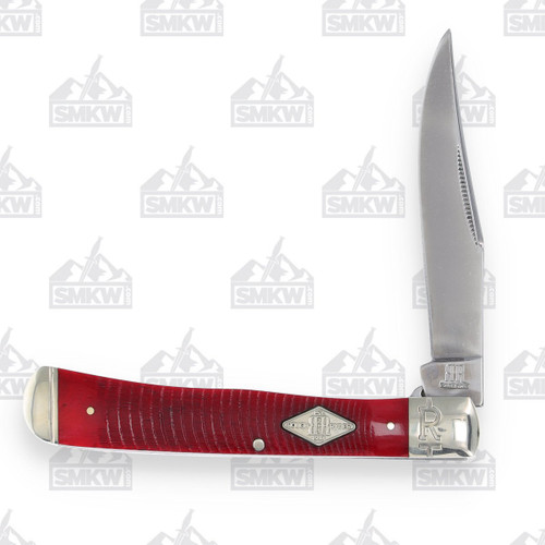 Rough Ryder Red Sawcut Bone Bolster Lock Trapper