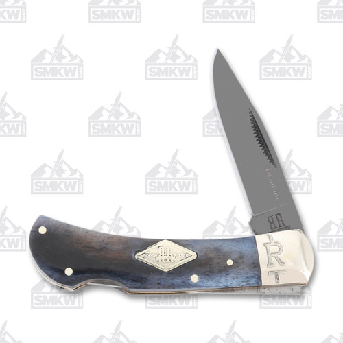 Rough Ryder Black Smooth Bone Lockback Folding Knife