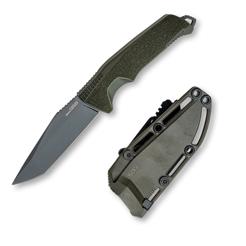 SOG Trident FX OD Green 4.2in Tanto Straight Edge Fixed Blade
