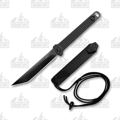 Kershaw 4008 Dune Fixed Blade Neck Knife Black 3.8in Tanto Blade