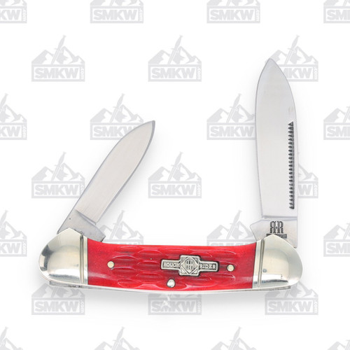 Rough Ryder Red Jigged Bone Mini Canoe