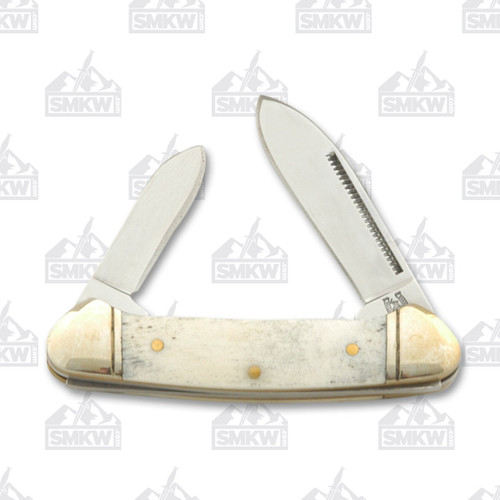 Rough Ryder White Smooth Bone Mini Canoe Folding Knife