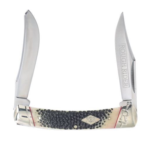 Rough Ryder Large Moose Folding Knife Buckshot Bone | Smoky