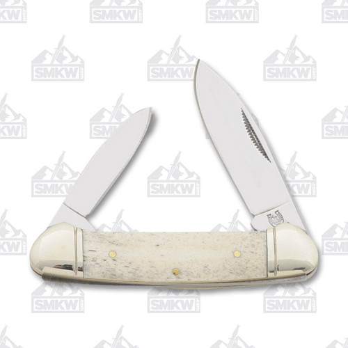 Rough Ryder White Smooth Bone Canoe Folding Knife