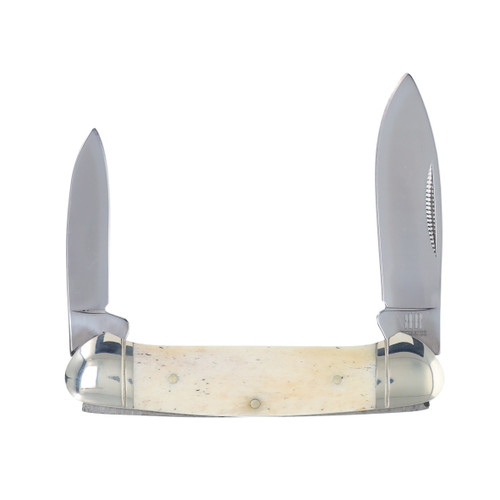Rough Ryder White Smooth Bone Canoe Folding Knife RR045