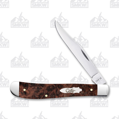 Case Brown Maple Burl Wood Slimline Trapper Folding Knife