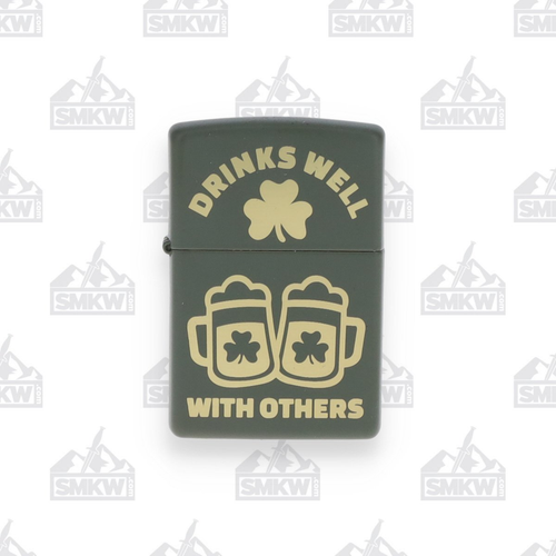 Zippo Green Matte Drinks Well with Others Lighter