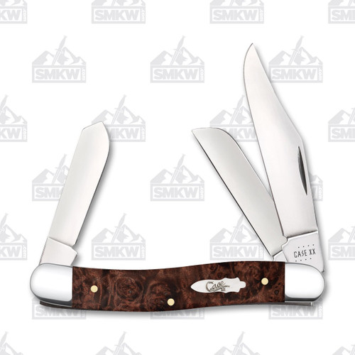 Case Brown Maple Burl Wood Stockman Folding Knife