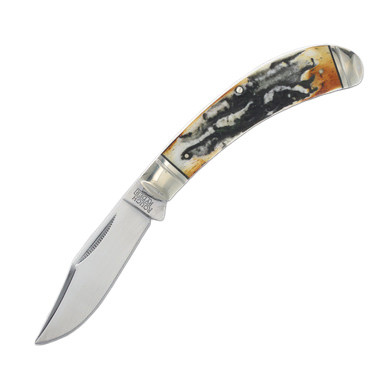 Rough Ryder Classic Cinnamon Bone Stag Bow Trapper Folding Knife