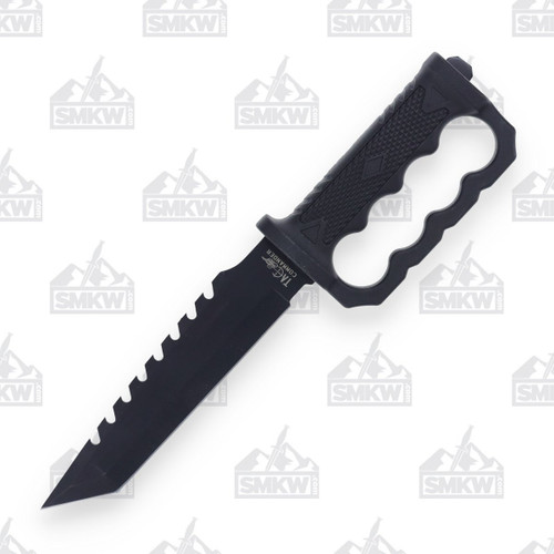 TAC Commander Fighter D-Guard Fixed Blade Knife Black Tanto