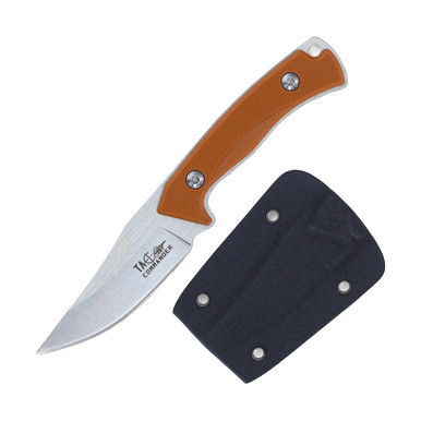 Tac Commander 03BR Fixed Blade Neck Knife Satin/Brown G-10