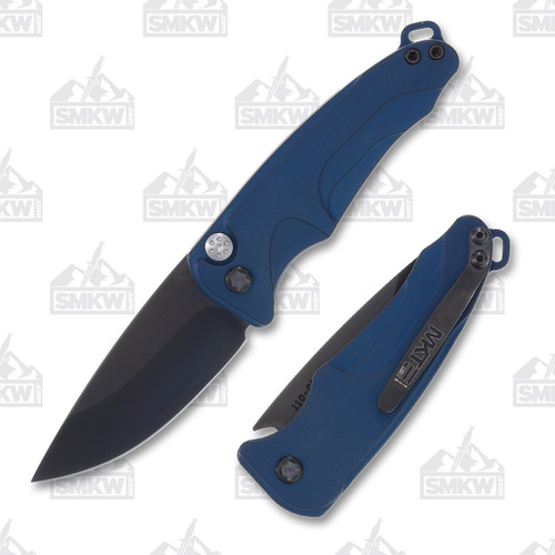 Medford Smooth Criminal Auto 3in Drop Point S45VN Steel PVD Blue