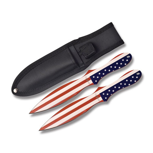 American Flag Throwing  Knives 2 Piece Set