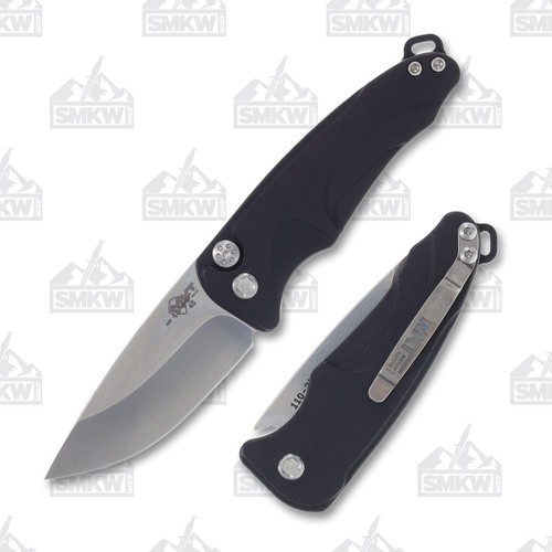 Medford Smooth Criminal Auto 3in Tumbled Drop Point Blade Black Satin
