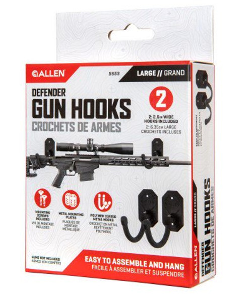 Allen Company Defender Coated Gun Hooks Large 2-Hooks Per Pack Black