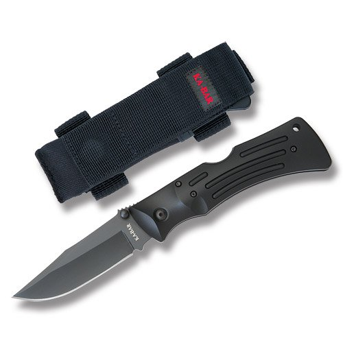 KA-BAR Mule Folding Knife 3.87in Black Straight Edge Clip Point Blade