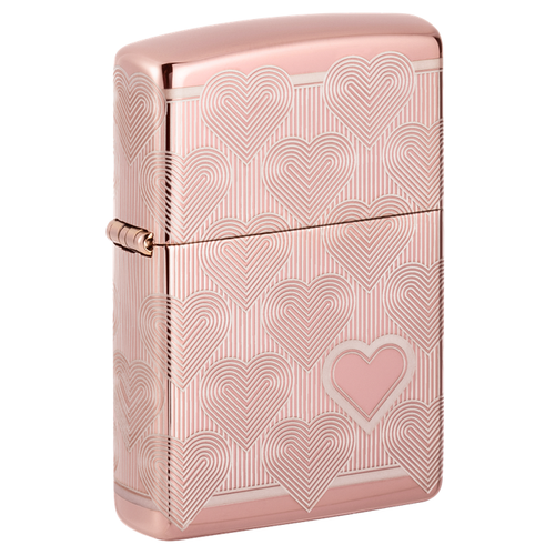 Zippo Lighter Hearts Rose Gold 1