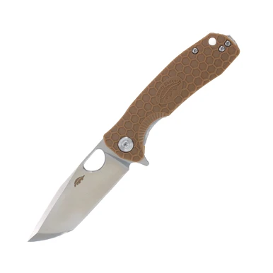 Honey Badger Knives Medium Tanto Folding Knife Tan FRN - 3.19in Blade