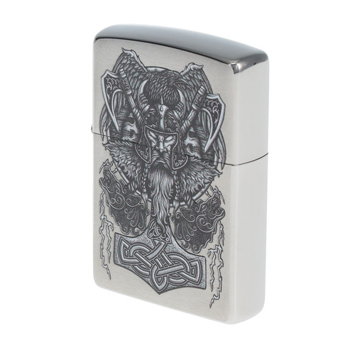 Zippo Brushed Chrome Viking Lighter