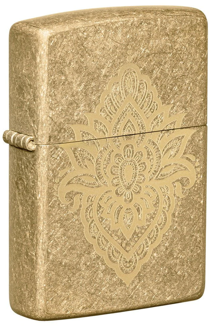 Zippo Henna Tattoo Tumbled Brass Lighter