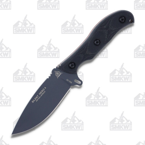 TOPS Silent Hero 4 Fixed Knife 4.25in Plain Sniper Gray Hunters Point 1